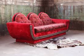 red retro couch