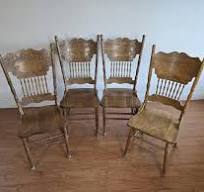 antique oak pressed back chairs