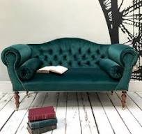 retro green couch