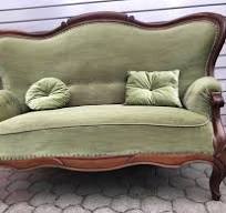 green antique sofa
