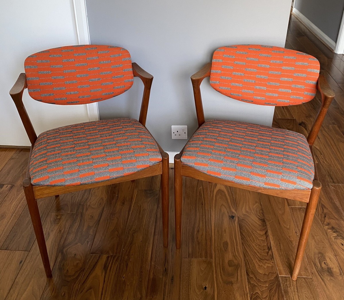 mid century danish teak dining chairs