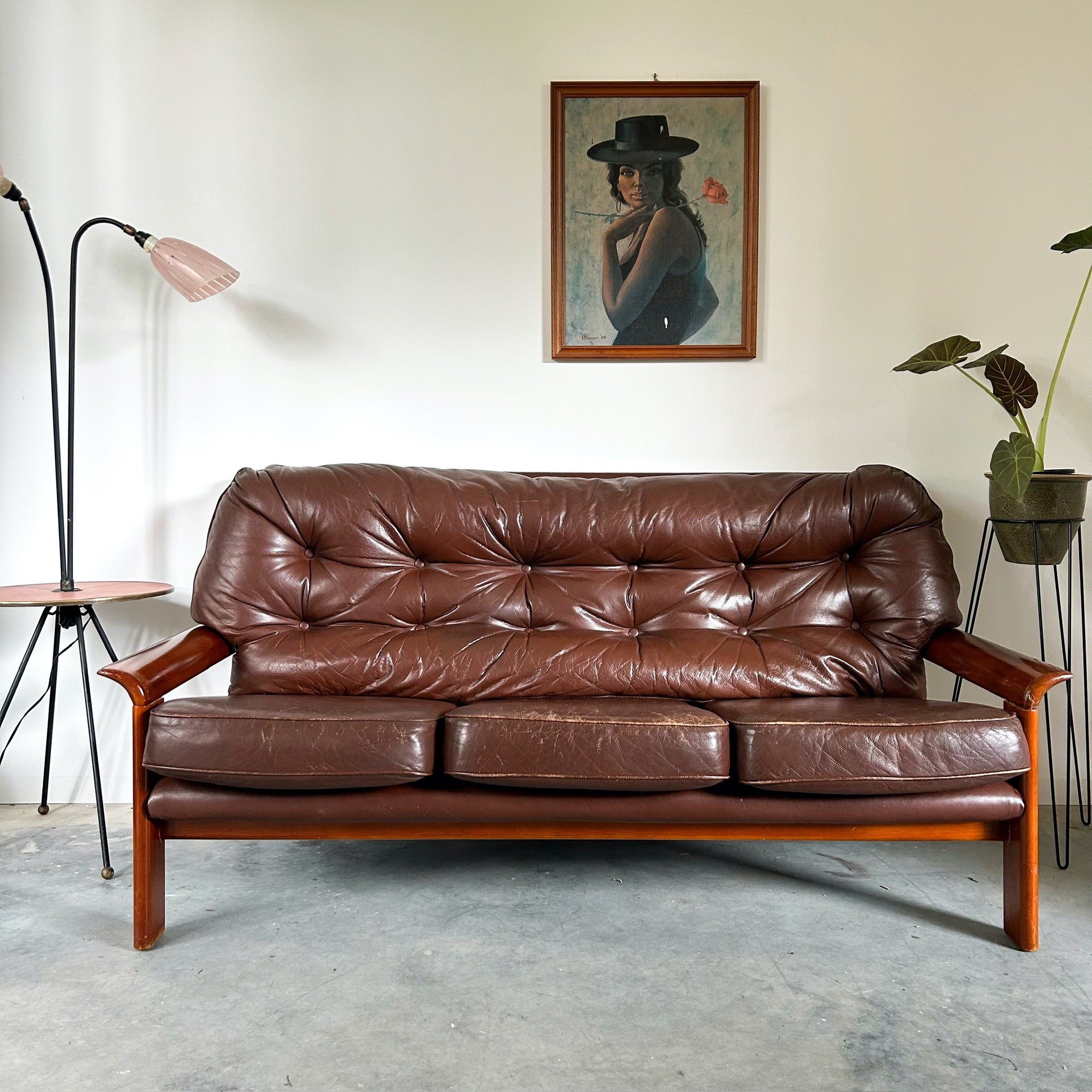 retro vintage leather sofa