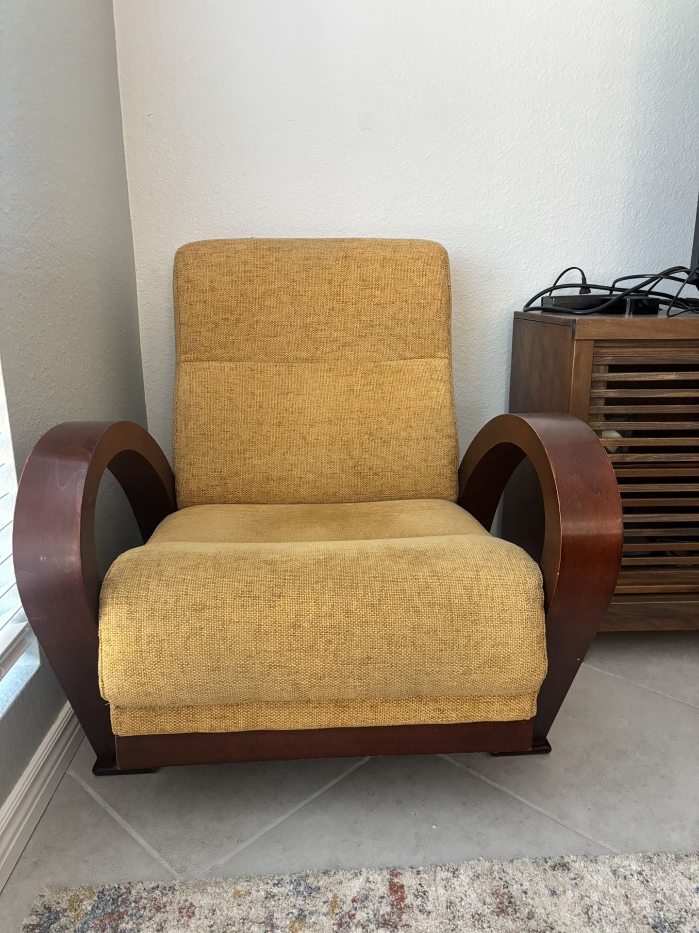 brown mid century modern chair