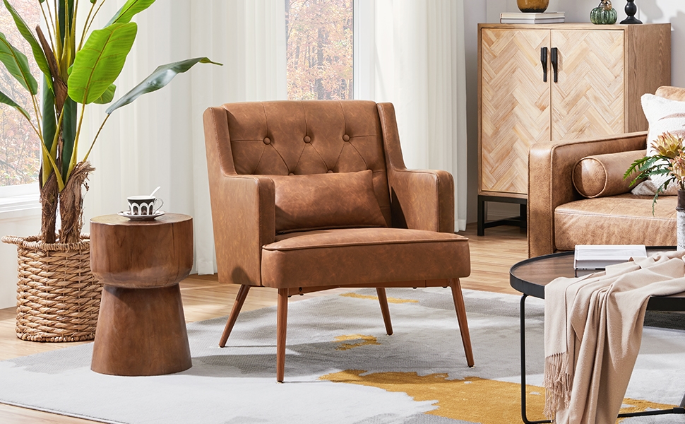 brown mid century modern chair