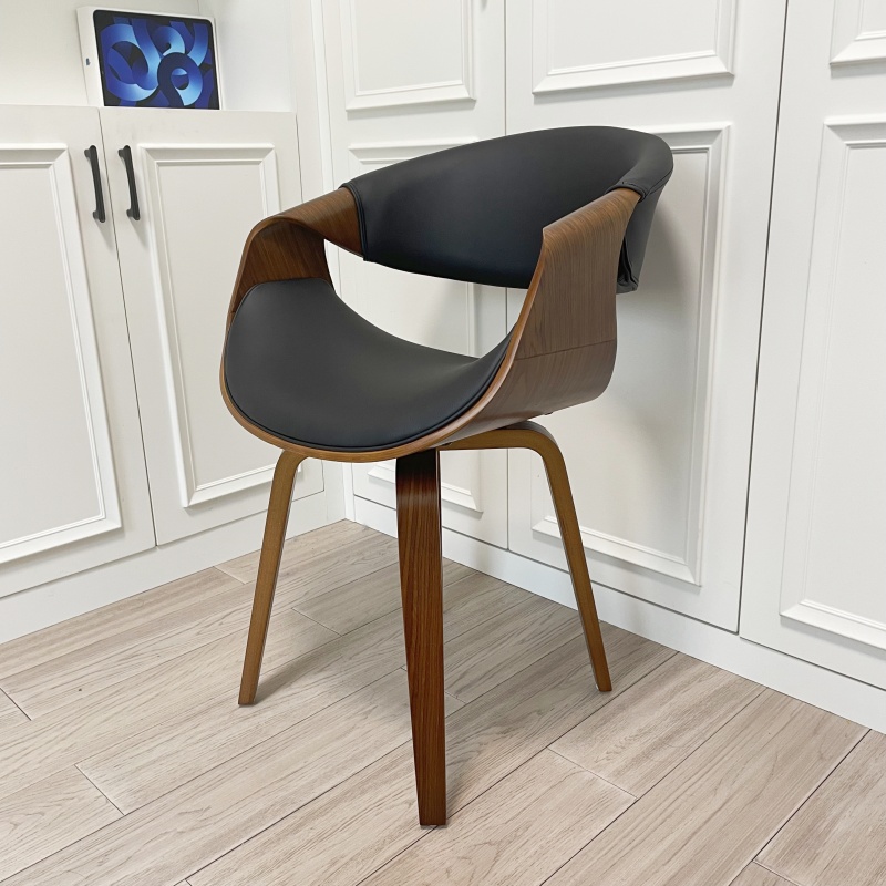 curved back dining chair mid century