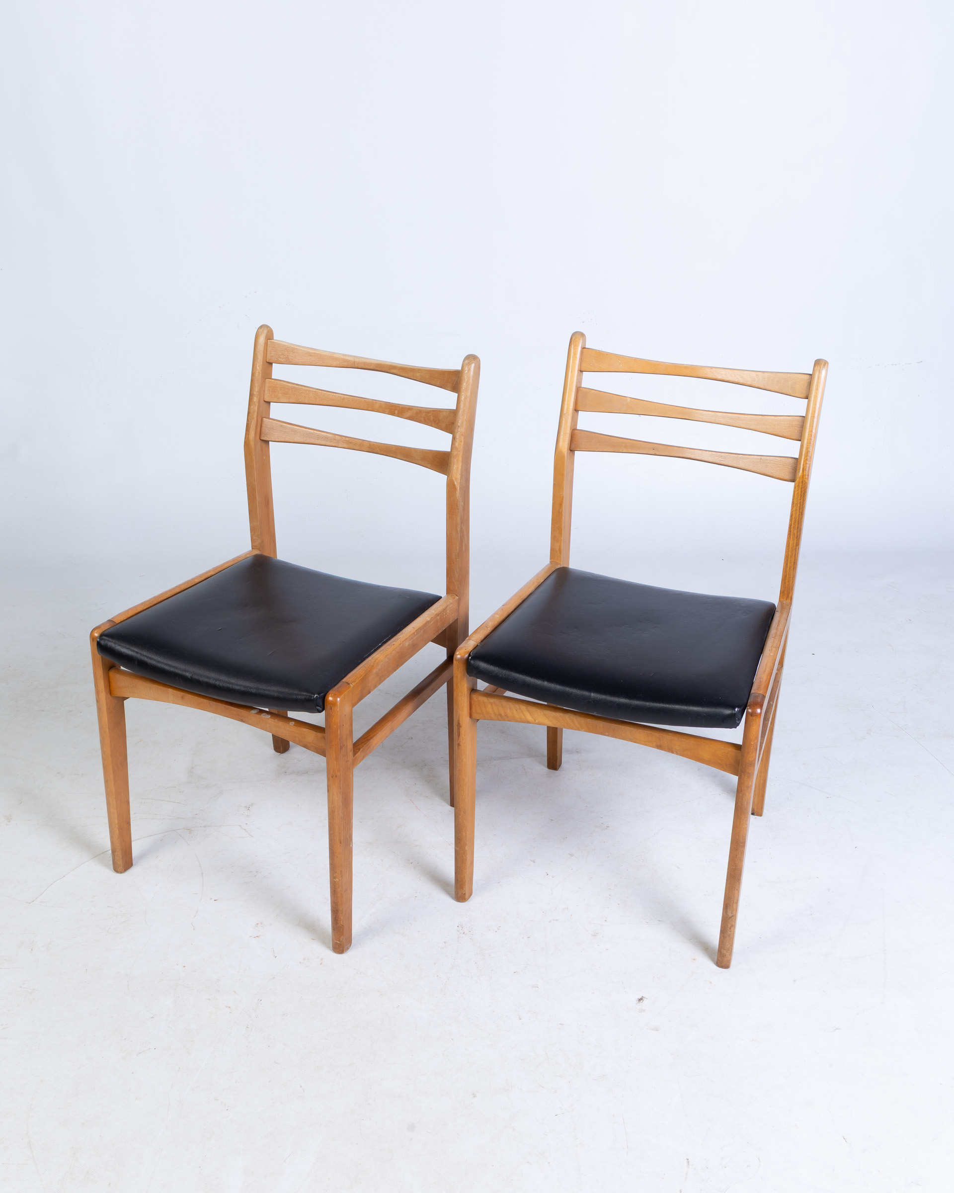 mid century ladder back dining chairs