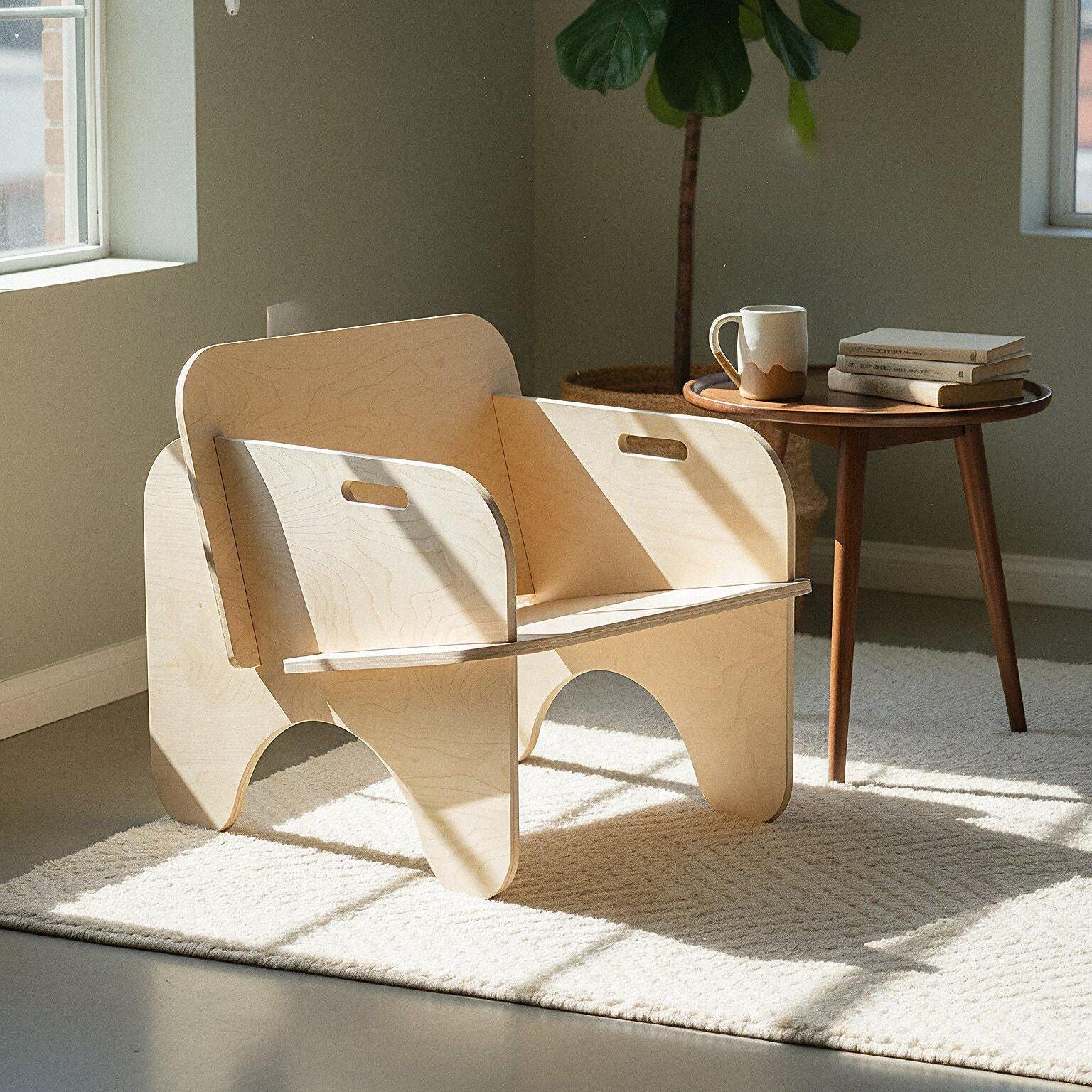 mid century modern plywood chair