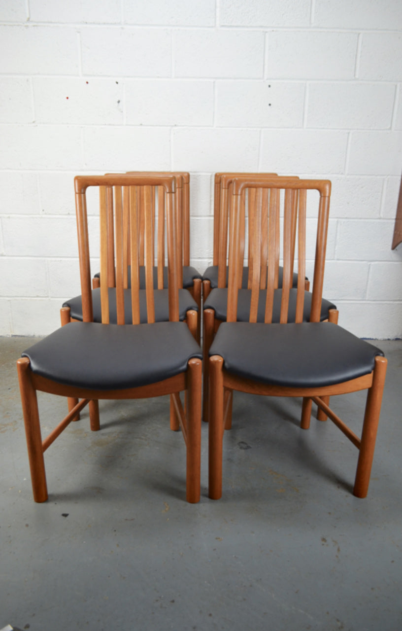 mid century teak dining chairs