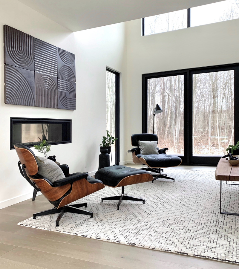 eames lounge chair and footstool