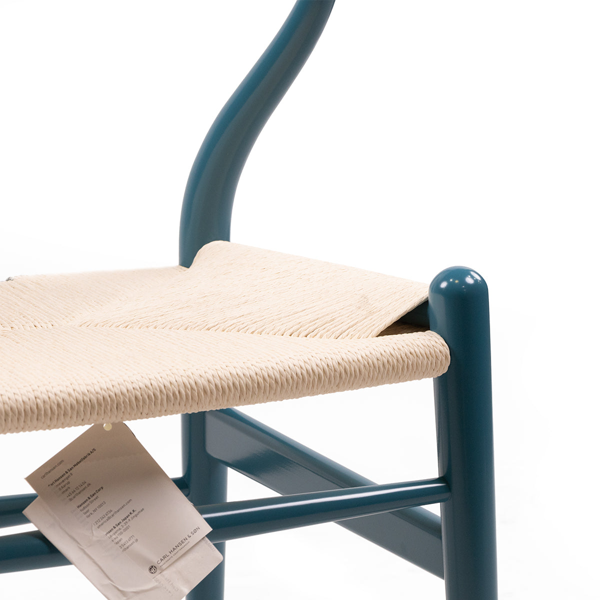 blue wishbone chair