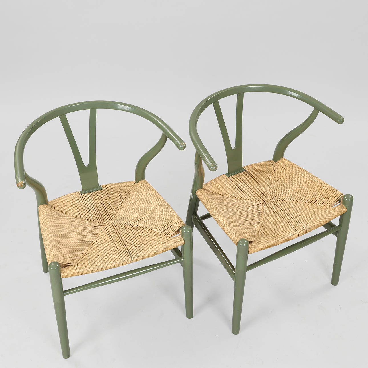 green wishbone chair