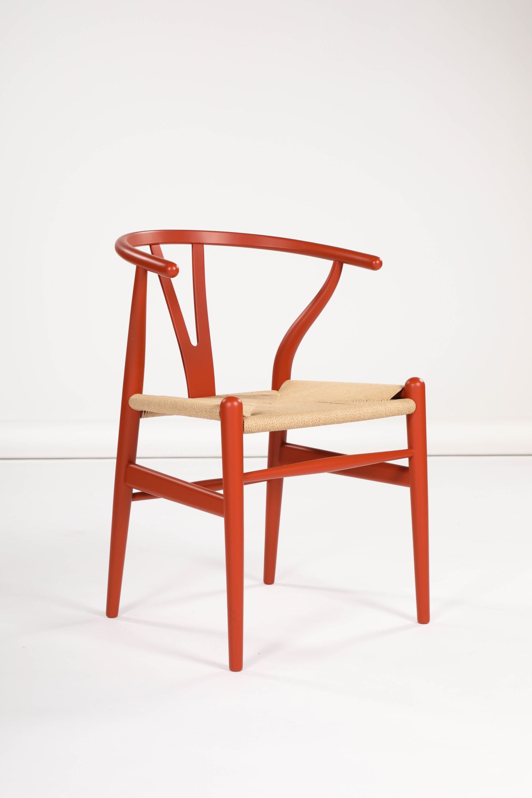 red wishbone chair