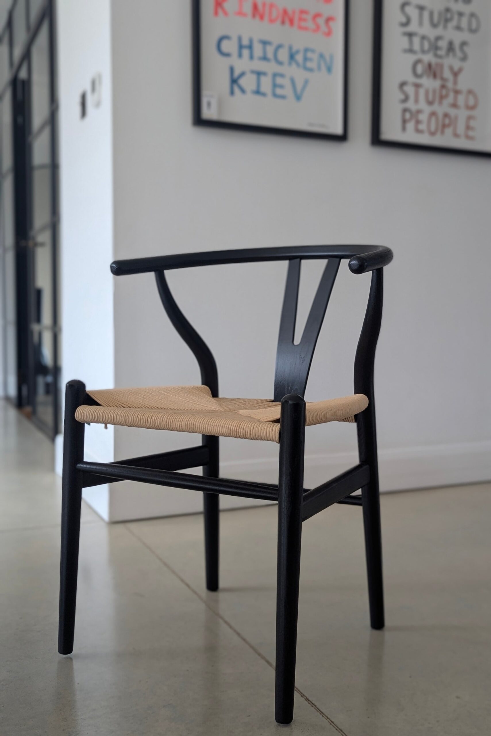 wood wishbone dining chair