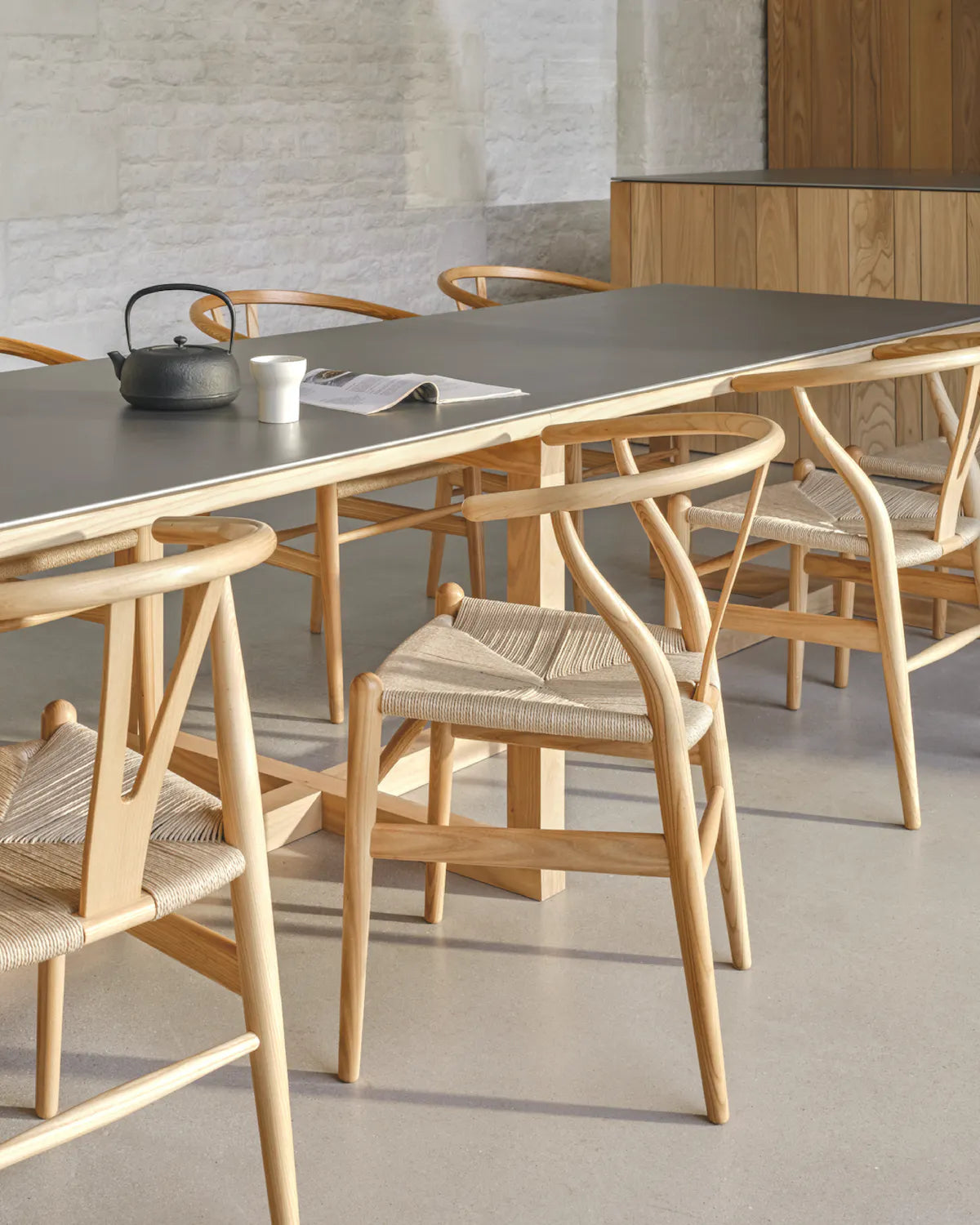beech wishbone chair