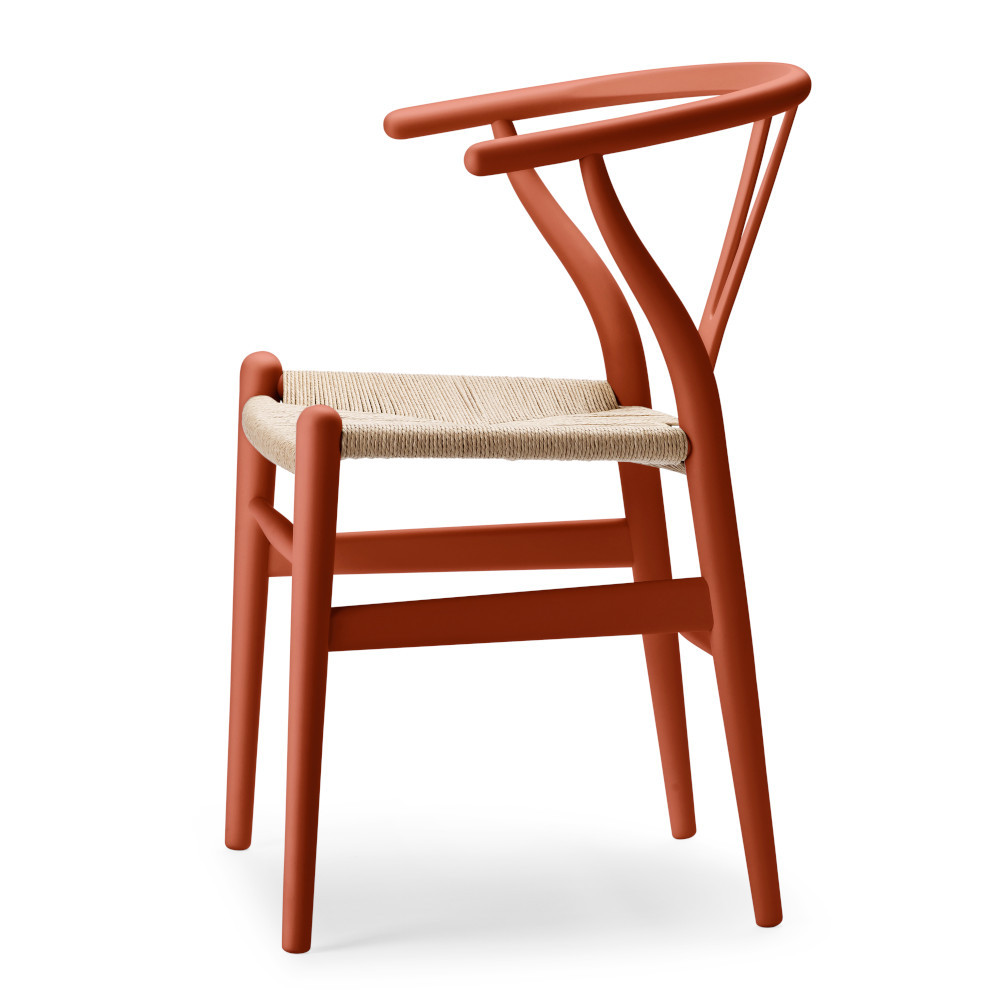 orange wishbone chair