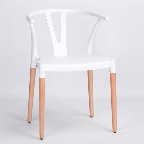 white wishbone chair