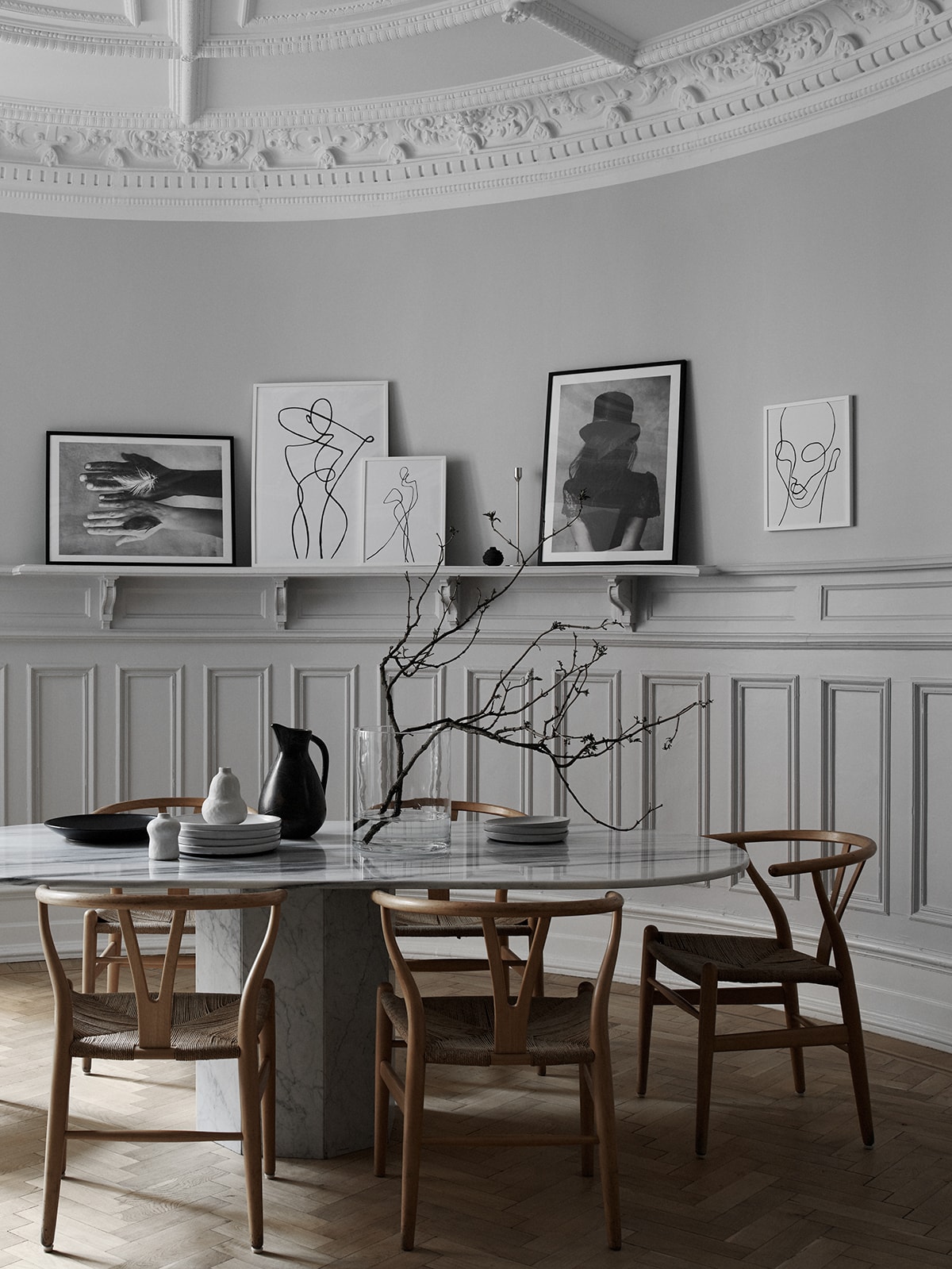 wishbone chair dining table