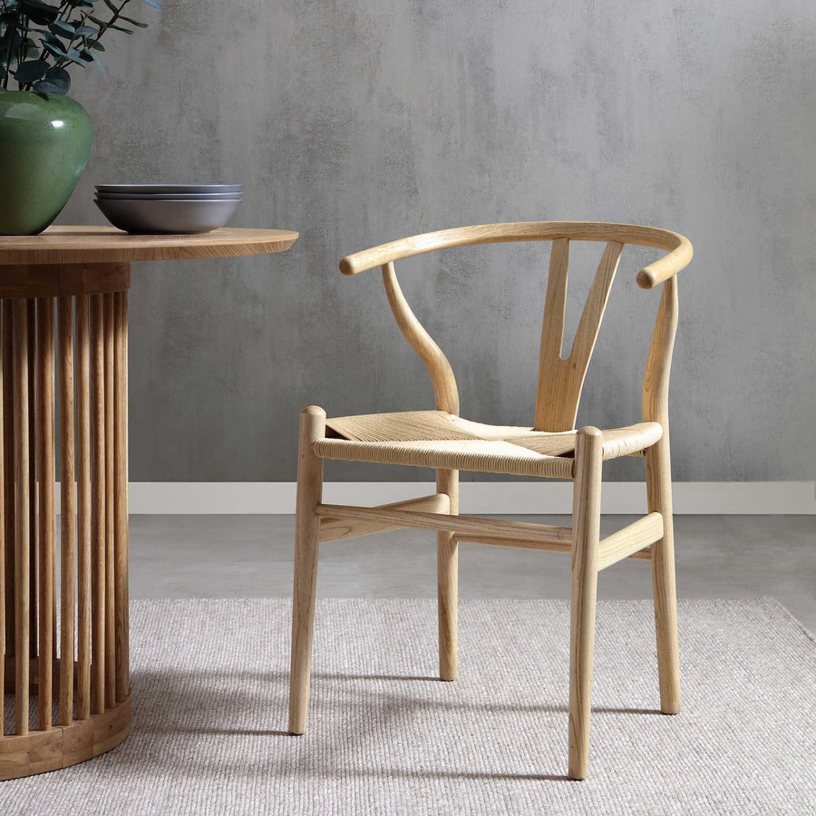 wishbone dining chair natural